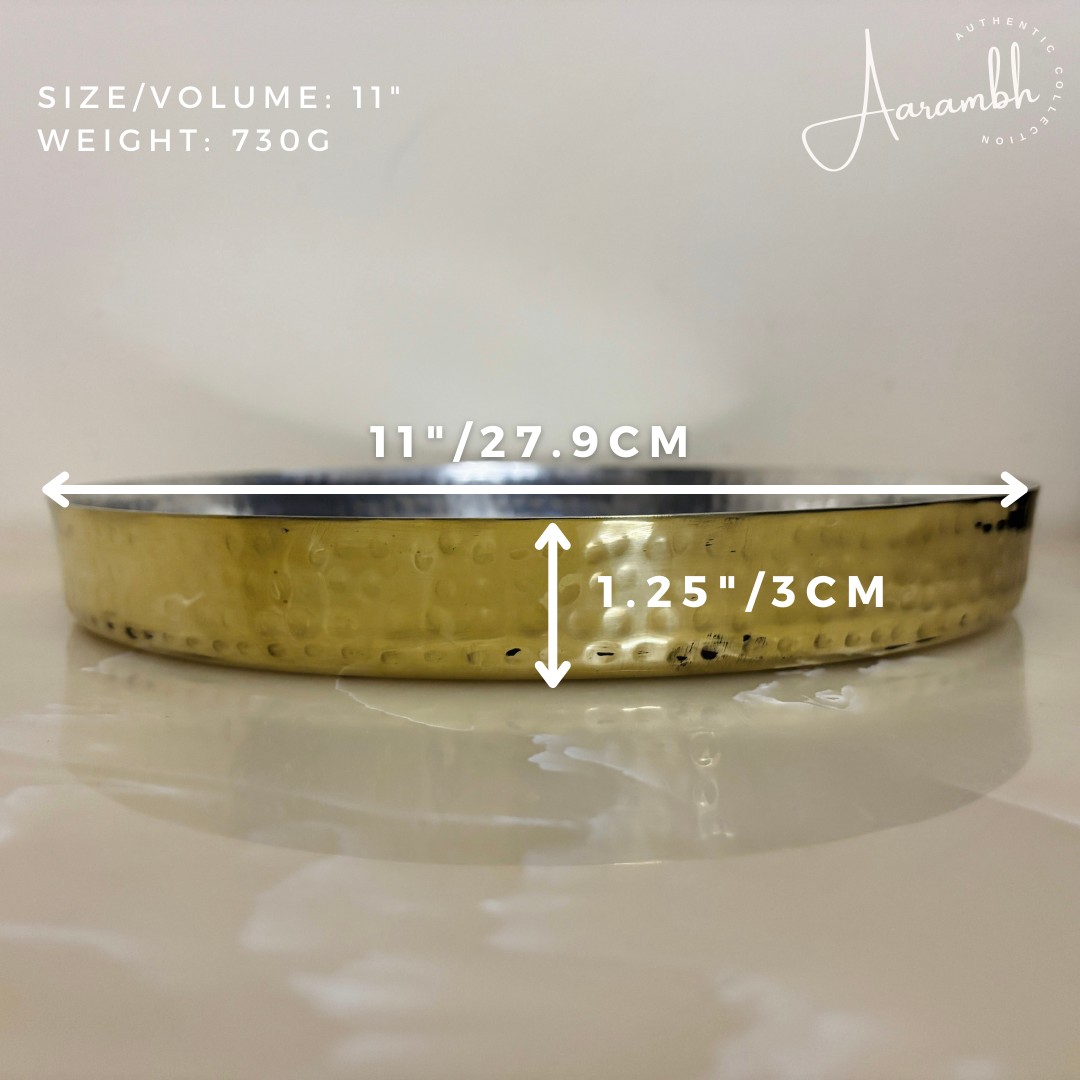 Aarambh® Hammered Thali (Tinned)