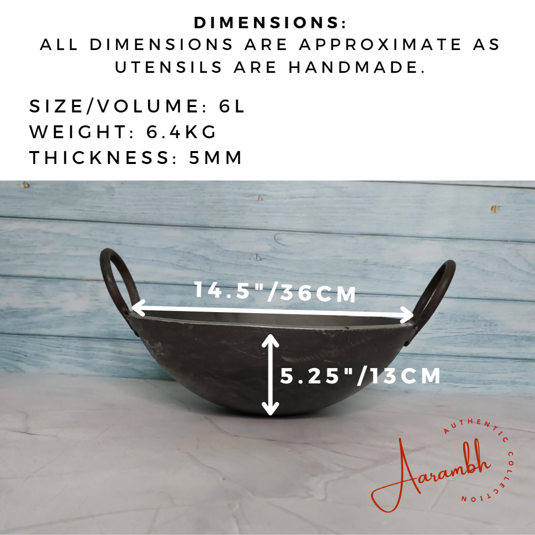 Aarambh® Pure Iron Kadhai (4mm)