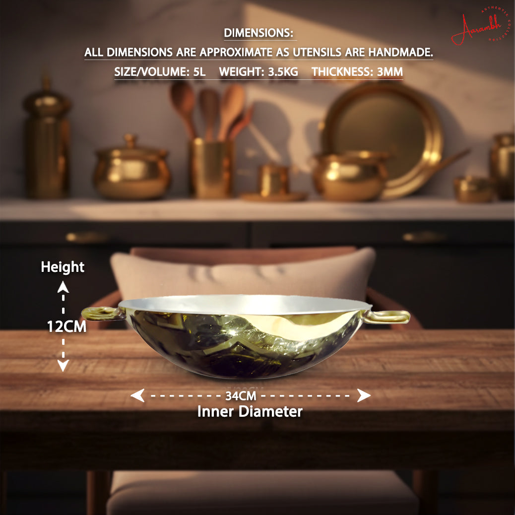 Aarambh® Pure Brass Kadhai (3mm)