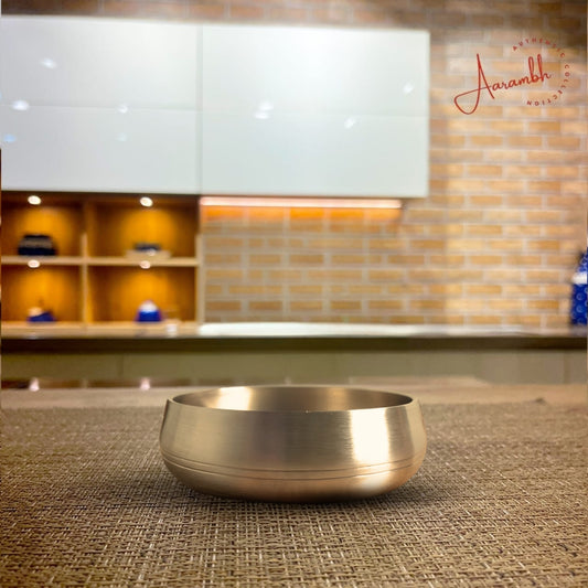 Aarambh® Pure Bronze Traditional Wide Bowl w/ spoon Sets