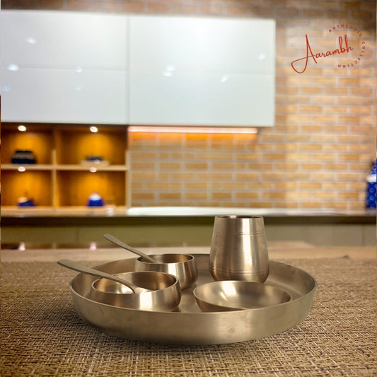 Aarambh® Pure Bronze Traditional Thali Set
