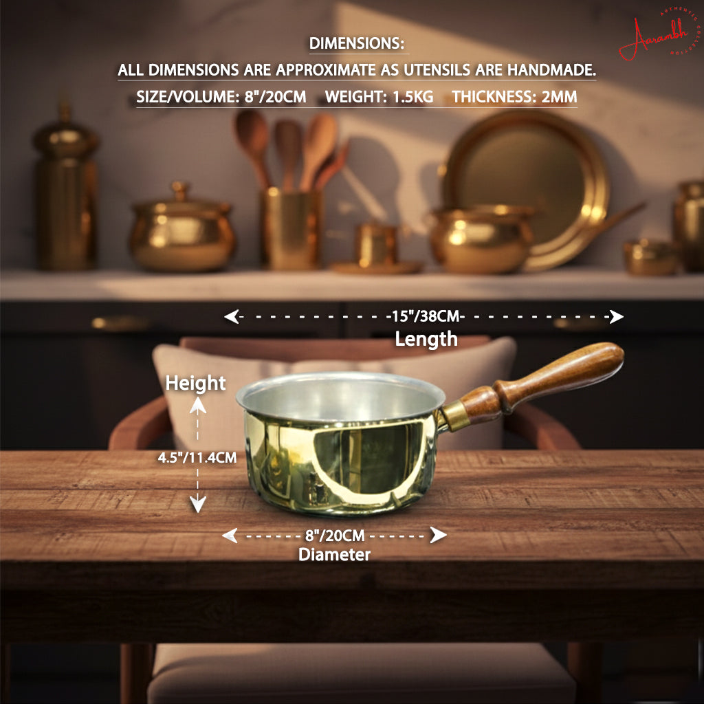 Aarambh® Pure Brass Milk/Tea Pan