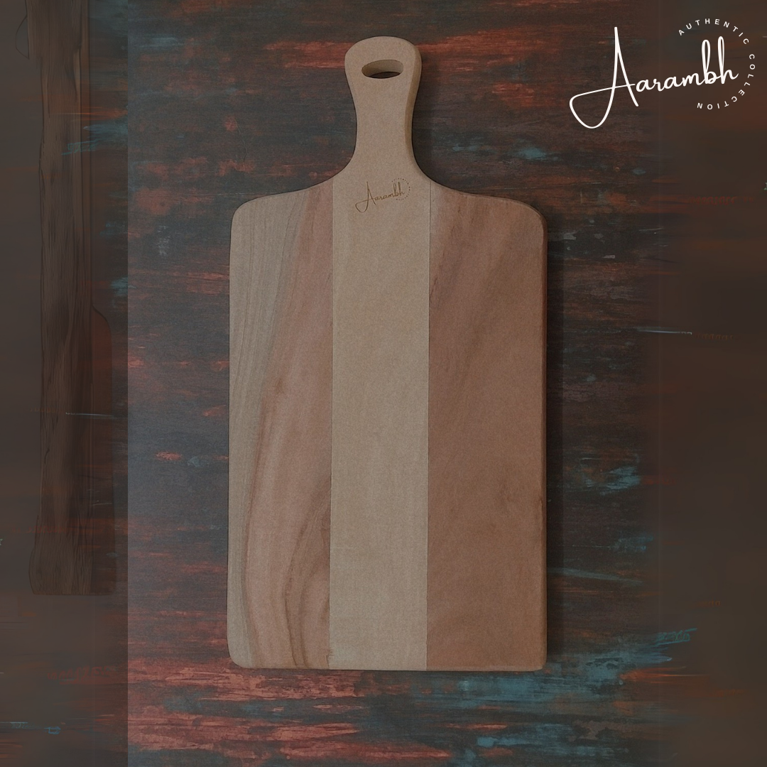 Aarambh® Neem Rectangle Chopping Board w/ Handle