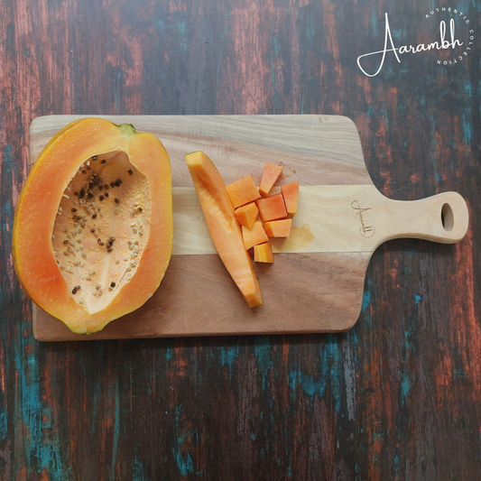 Aarambh® Neem Rectangle Chopping Board w/ Handle