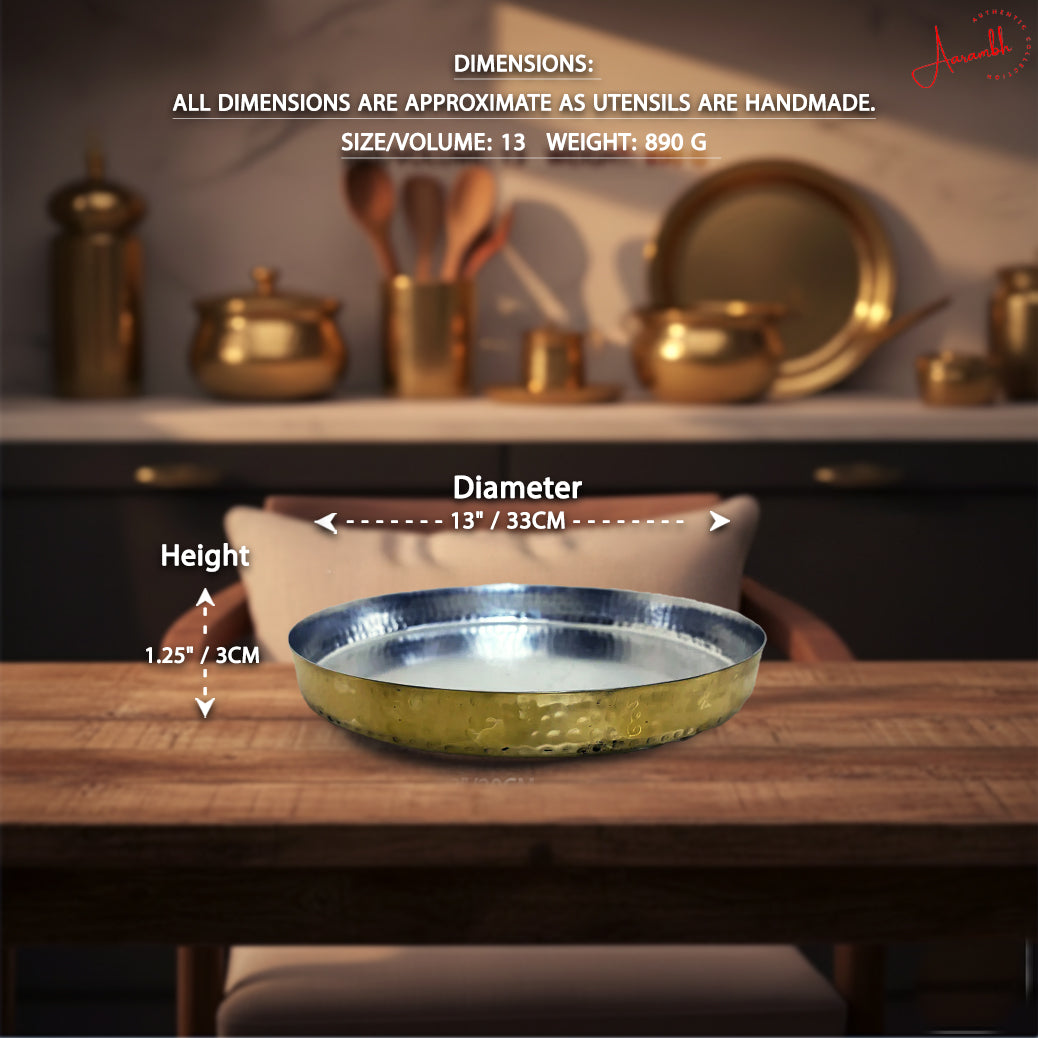 Aarambh® Set of Hammered Thali (Tinned)