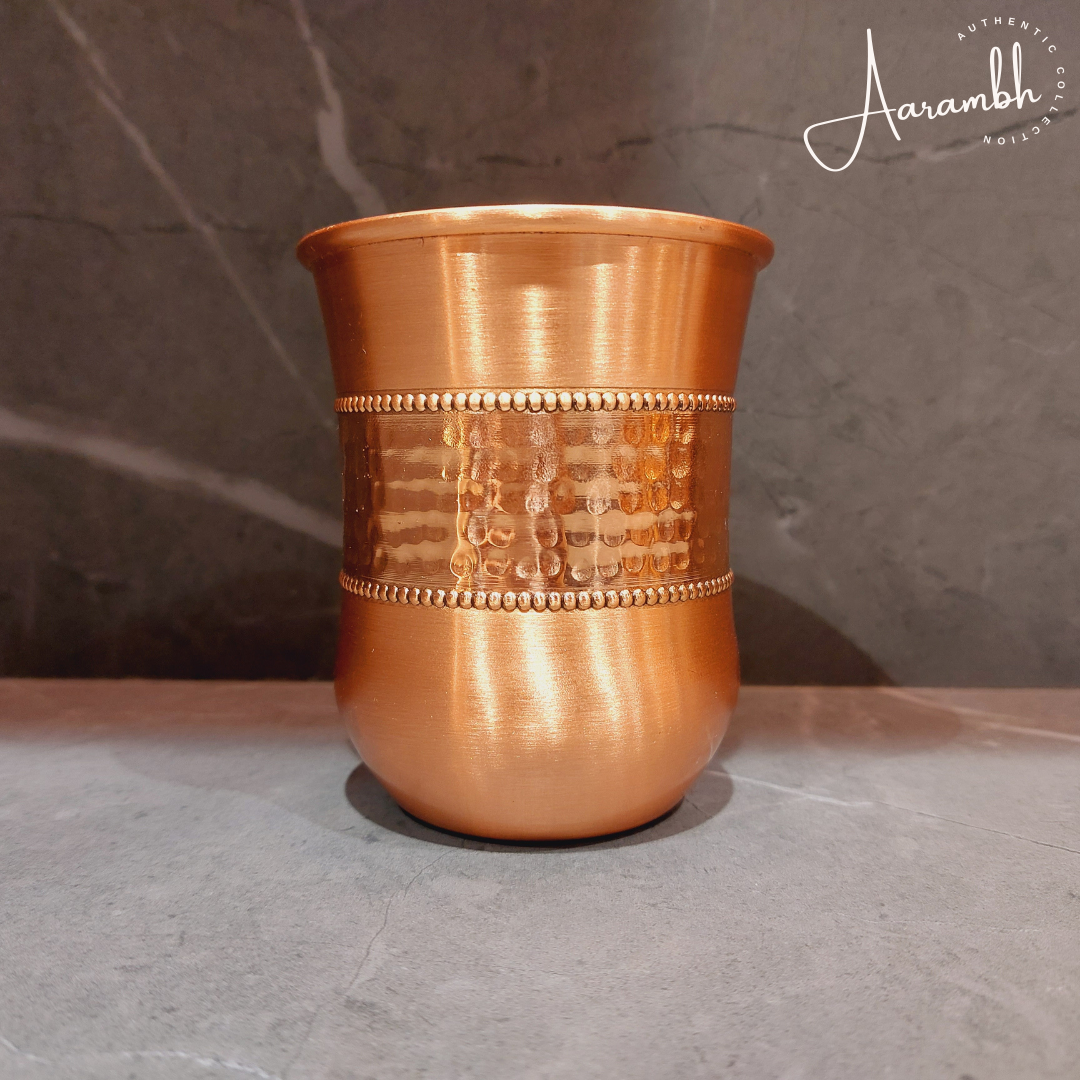 Aarambh® Pure Copper Matte Hammered Glass