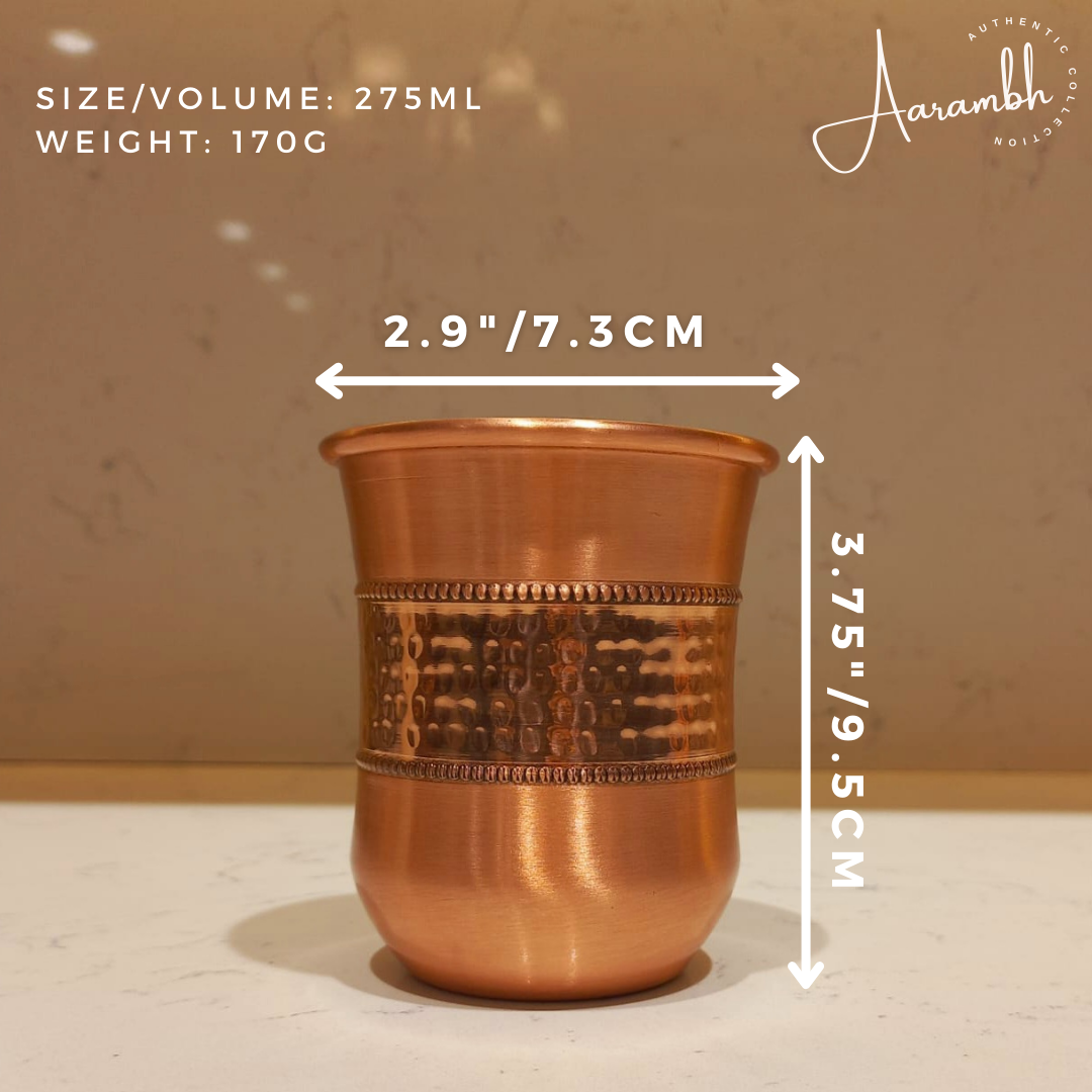 Aarambh® Pure Copper Matte Hammered Glass