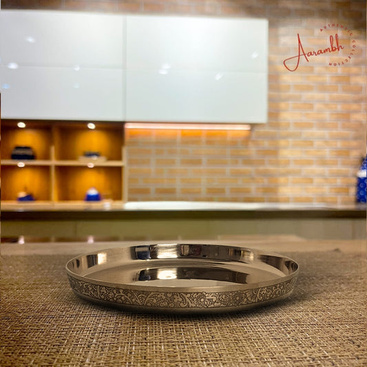 Aarambh® Pure Bronze Etching Thali