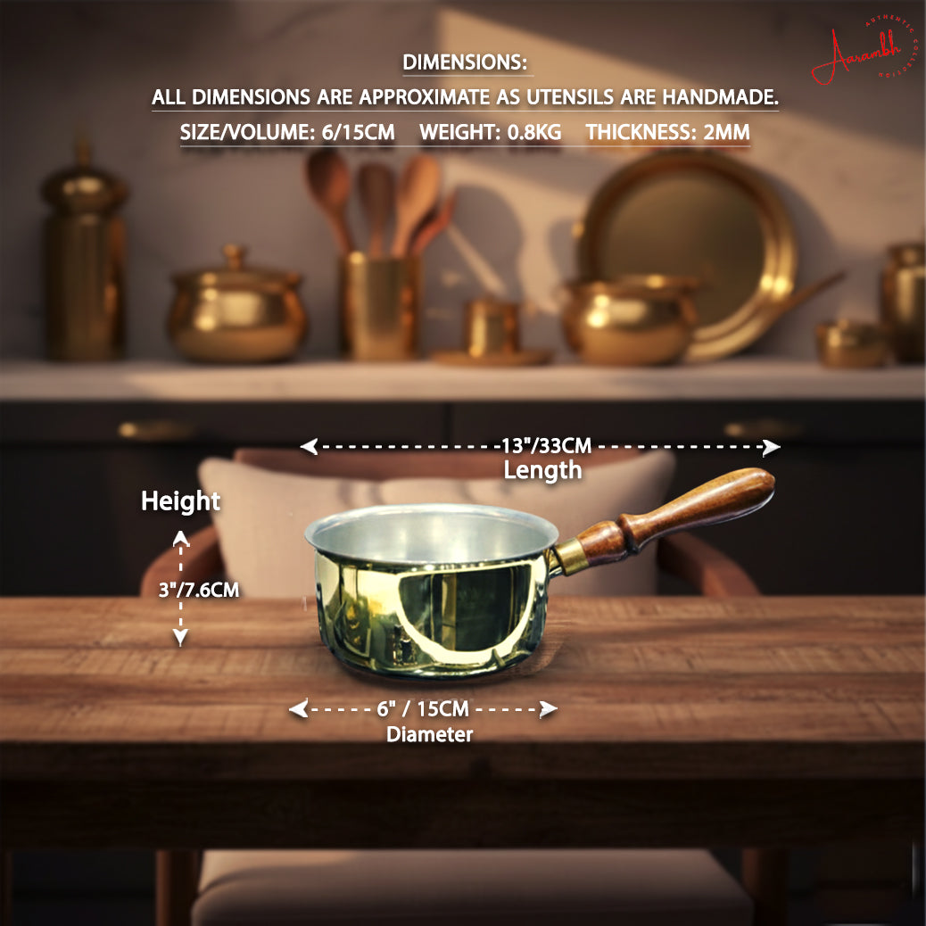 Aarambh® Pure Brass Milk/Tea Pan