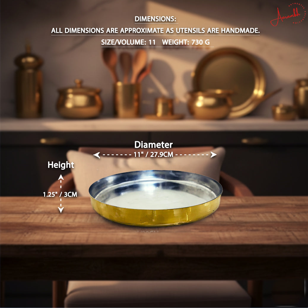 Aarambh® Set of Plain Thali (Tinned)