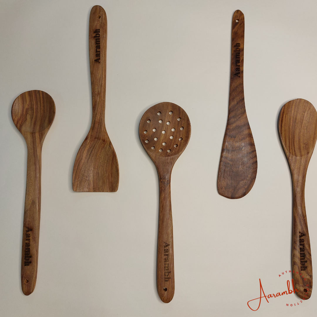 Aarambh® Pure Sheesham Wooden spatulas